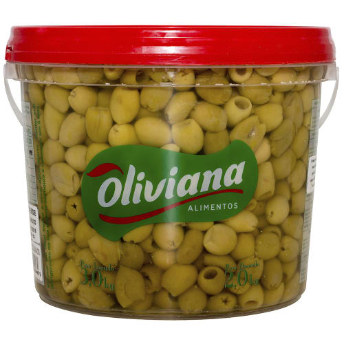 Azeitona Verde Oliviana Sem Caroço 2KG - 4 Unidades